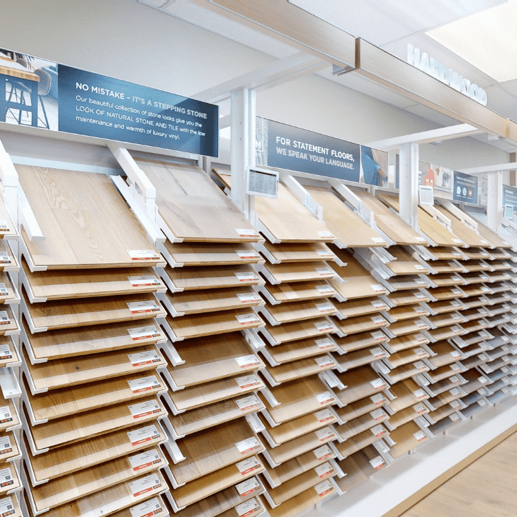 hardwood display in showroom